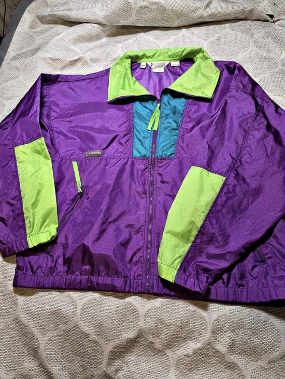 Columbia Radial Sleeve Color Block Nylon Jacket Size Large